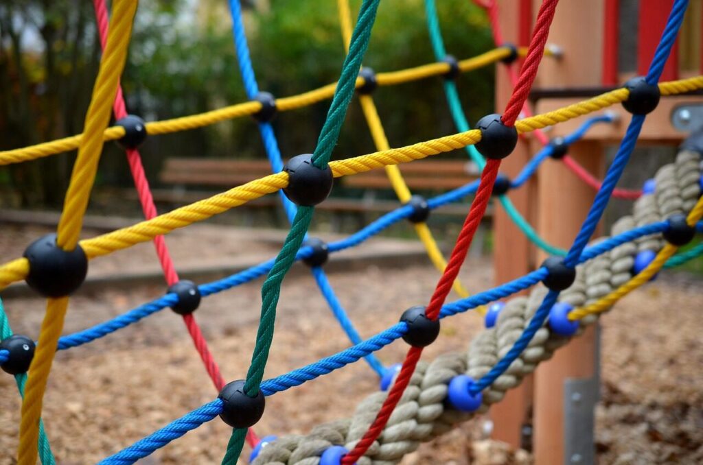 web, playground, game device, children's playground, climb, to play, balance, multicoloured, playground, playground, playground, playground, playground